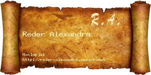 Reder Alexandra névjegykártya